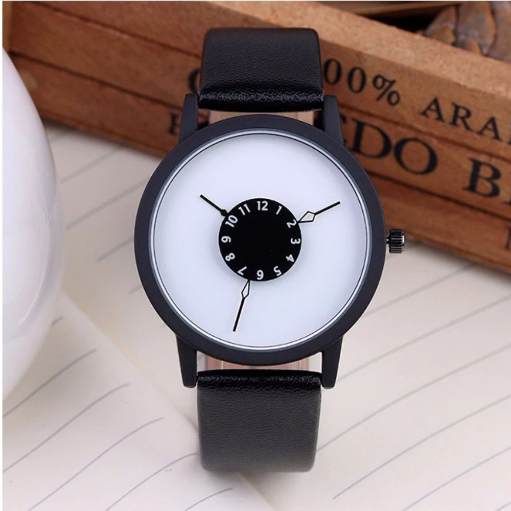 ❤️NEW❤️ Unisex Creative Leather Strap Quartz Watch - Picture 1 of 5